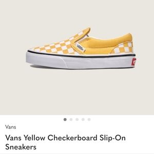 Vans Yellow and White Checkerboard Slip-On